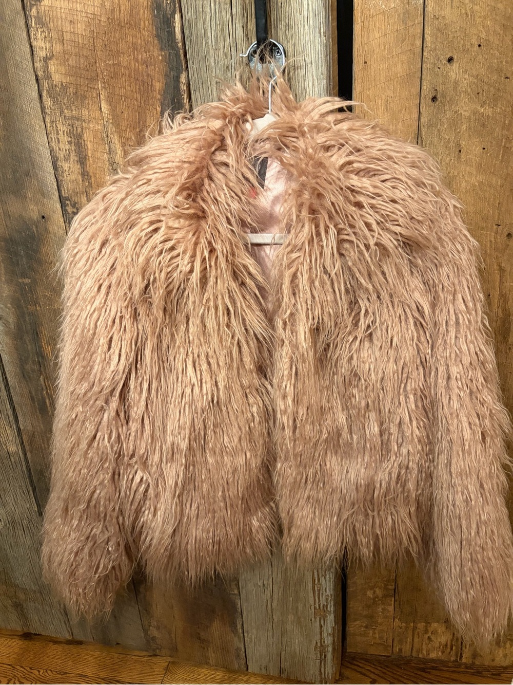 Vince Camuto Faux Fur Jacket in Blush Pink